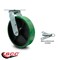 Service Caster 8 Inch Green Poly on Cast Iron Swivel Caster with Roller Bearing and Swivel Lock SCC-30CS820-PUR-GB-BSL - alternate 2